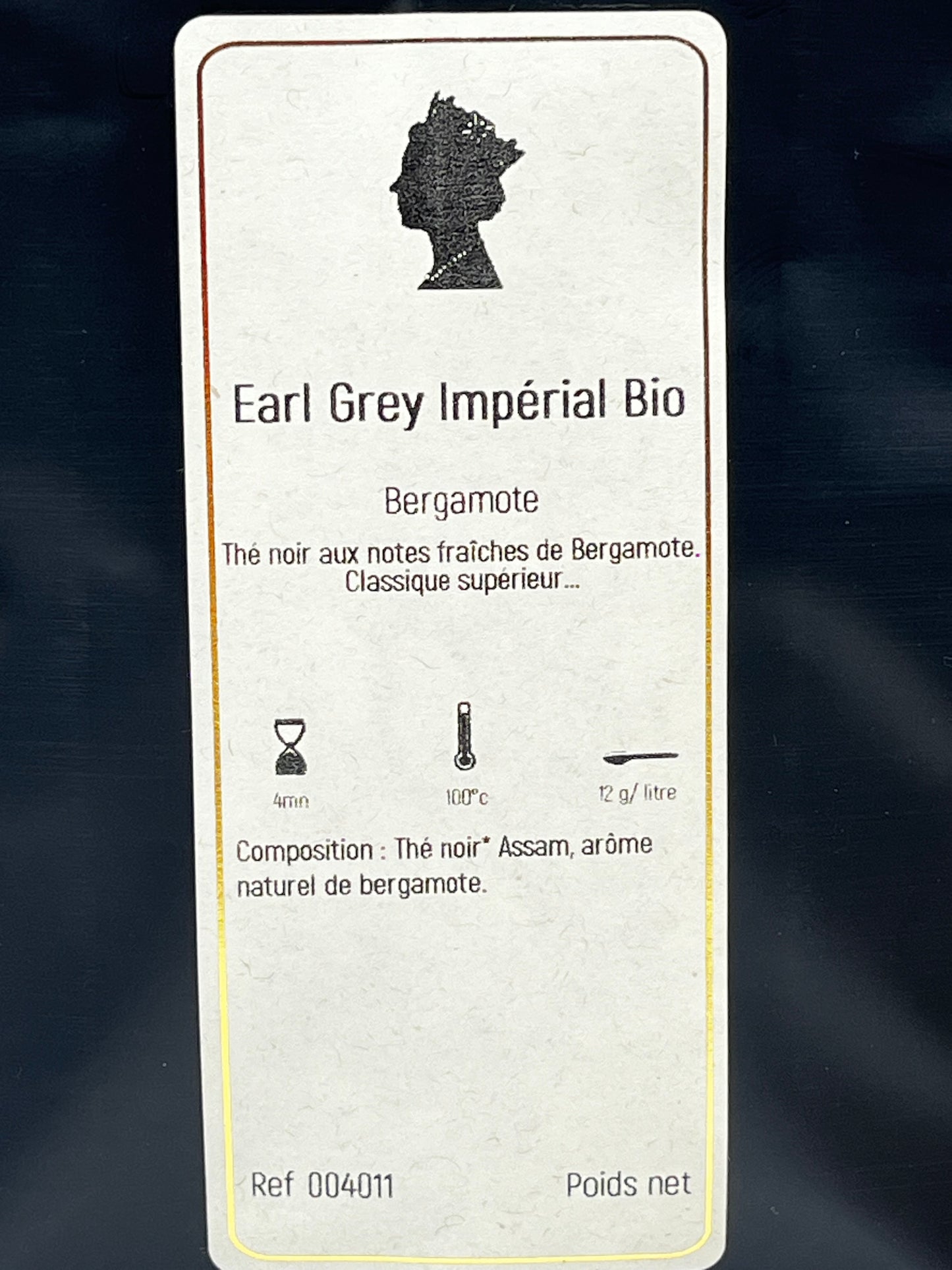 Thé noir Earl Grey Impérial Bio – 100 g